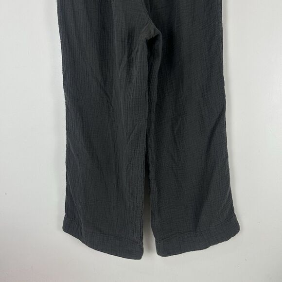 Faherty Dream 100% Organic Cotton Gauze Wide Leg Pants in Washed Black Women's M - Picture 8 of 11